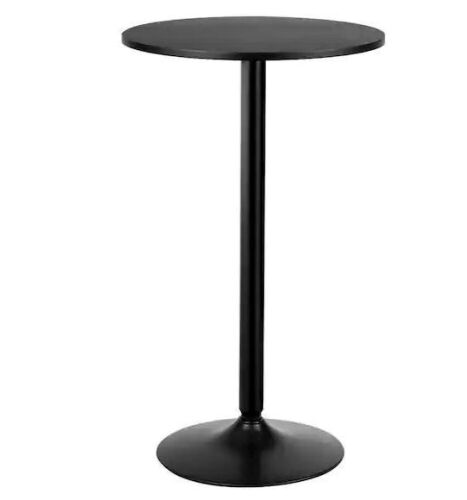 Boyel Living Black 24 in. Modern Style Round Bistro Bar Table with Metal Base and Wood Top - Missing Hardware - Lot 820