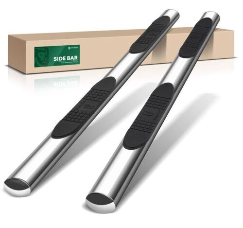 4 Inch Chrome S/S 304 Oval Straight Side Step Bars for Dodge Ram 1500/2500/3500 Crew Cab   - Lot 115