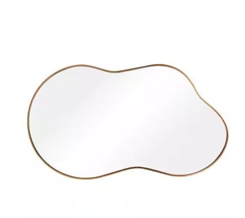 Hochwertiges 36 in. W. x 24 in. H Irregular Gold Aluminum Alloy Framed Asymmetrical Wall Mirror - Lot 834