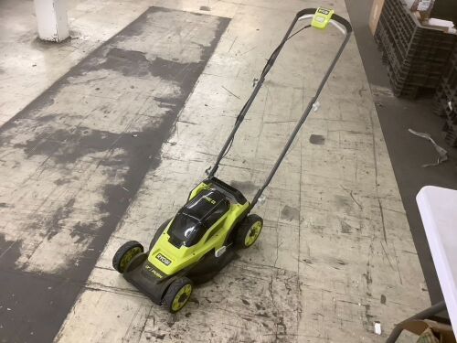 RYOBI ONE+ 18V 13 in. Cordless Battery Walk Behind Push Lawn Mower with 4.0 Ah Battery and Charger - Lot 836