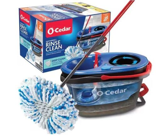O-Cedar Easy Wring Rinse Clean Deep Clean Microfiber Spin Mop and Bucket System  - Lot 842