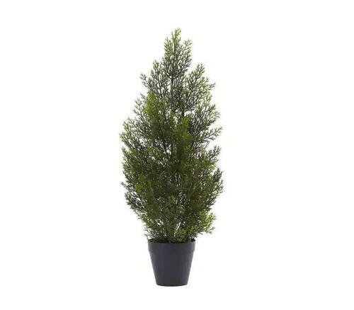 Lot of (2) Nearly Natural Indoor and Outdoor 2 ft. Artificial Mini Cedar Pine Tree - Lot 852