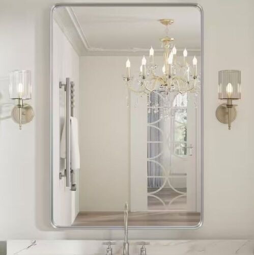 PRIMEPLUS 16 in. W x 24 in. H Small Rectangle Metal Framed Wall Mirror - Lot 208