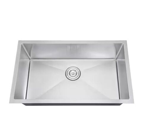 Attop Brushed Stainless Steel 30 in. Single Bowl Undermount Scratch-Resistant Nano Kitchen Sink With Strainer - Lot 209