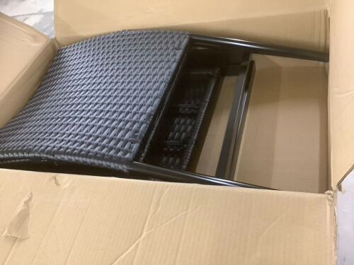 Set of 2 Stackable Wicker Chairs w/ Armrests, Steel Accent Furniture - No Hardware  - Lot 211