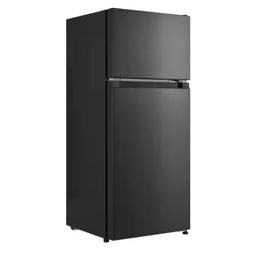 Vissani 4.5 cu. ft. 2-Door Mini Refrigerator in Black with Freezer - Damaged Left Bottom Corner  - Lot 54