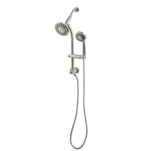 Glacier Bay 6-Spray Wall Bar Raincan Showerhead with 6-Spray Handshower in Chrome - Lot 717