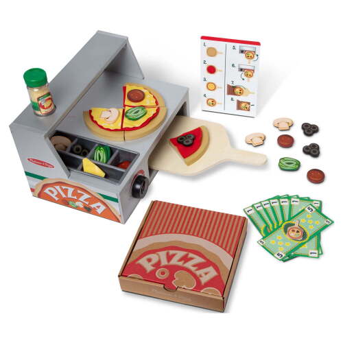 Melissa & Doug Top & Bake Wooden Pizza Counter Play Set (41 Pcs) - Lot 6001