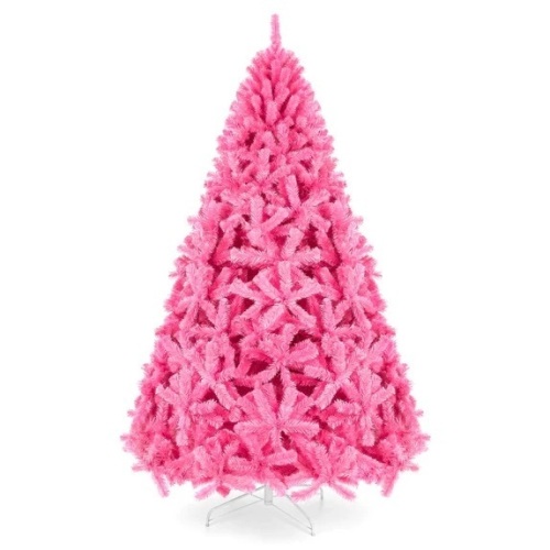 Pink Artificial Fir Christmas Tree w/ Foldable Stand - Lot 6054
