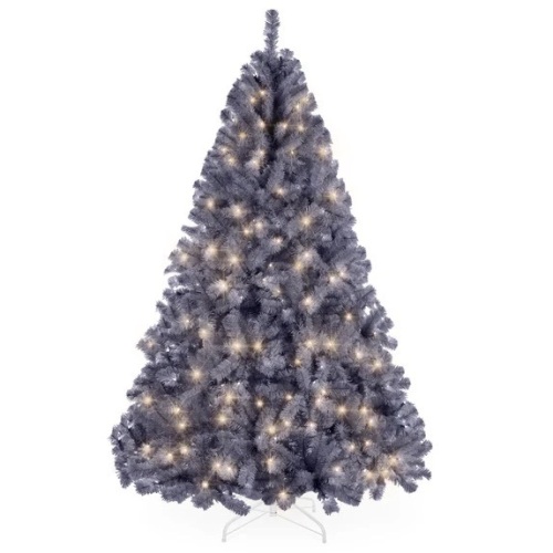Pre-Lit Artificial Charcoal Gray Christmas Tree w/ Incandescent Lights 7.5ft - Lot 6138