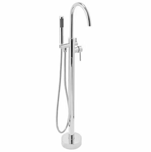 AKDY 1-Handle Freestanding Floor Mount Roman Tub Faucet Bathtub Filler with Hand Shower in Chrome - Lot 94
