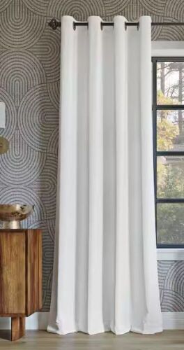 Case of (8) Sun Zero Oslo Theater Grade White Polyester Solid 52 in. W x 95 in. L Thermal Grommet Blackout Curtain - Lot 154