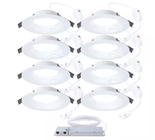 HALO QuickLink Low Voltage, 6 in. Selectable CCT 2700-5000K, 600 Lumens, Recessed Canless LED Starter Kit-8 pack, Dimmable - Lot 172