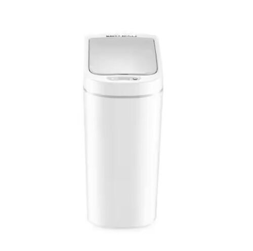 NINESTARS 1.8 Gal. White Slim Shape Motion Sensor Trash Can - Lot 177