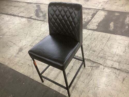 Noble House Berea 39.25 in. Midnight Black and Black Diamond Stitch Counter Stool - Lot 181