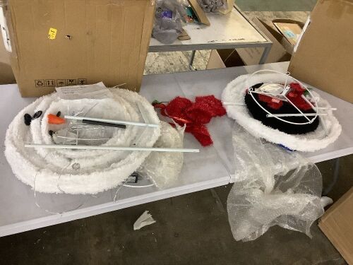 Lot of (2) 4' Electric Snowman - 1 For Parts or Repair  - Lot 258