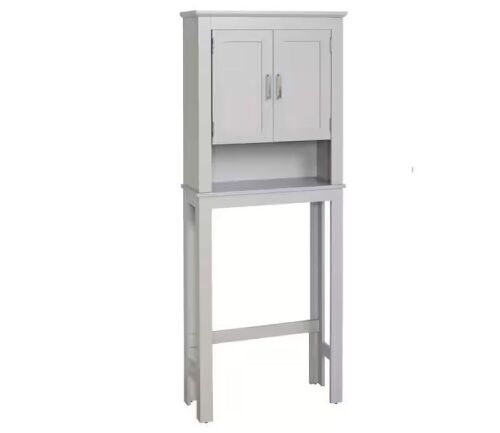 Glacier Bay Shaker 26.7 in. W x 68 in. H x 10.1 in. D Dove Gray Over The Toilet Storage - Lot 375
