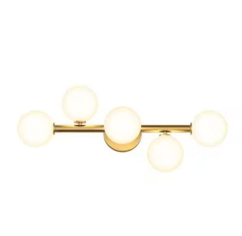 Artika Bloom 27 in. 5-Light Gold Modern Integrated LED Vanity Light Bar with Frosted Glass - Lot 389