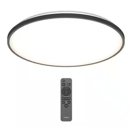 Artika Europa 21 in. 1-Light Modern Black Integrated LED 3 CCT Flush Mount Ceiling Light Fixture - Lot 390