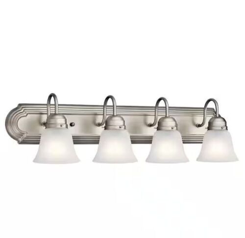 KICHLER Independence 30 in. 4-Light Brushed Nickel Traditional Vanity Light with Frosted Glass Shade - Lot 391