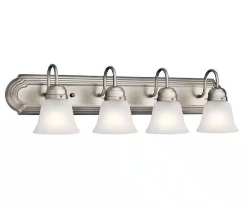 KICHLER Independence 30 in. 4-Light Brushed Nickel Traditional Vanity Light with Frosted Glass Shade - Lot 392