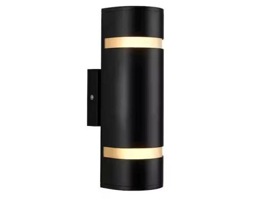 Artika 3 Way Stream Black Modern Outdoor Hardwired Garage and Porch-Light Cylinder Sconce - Lot 461