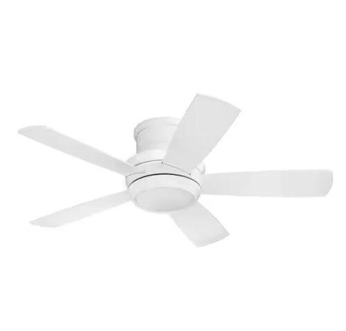 CRAFTMADE Tempo Hugger 44 in. Indoor Flushmount White Finish Ceiling Fan with LED Light Kit and Remote/Wall Control - Lot 485