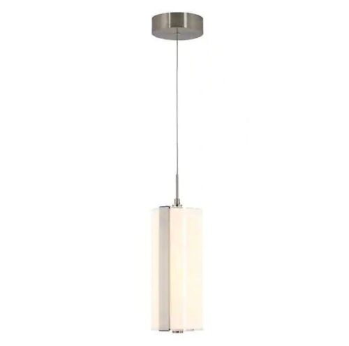 Artika Subway Round 12-Watt 1 Light Chrome Modern Integrated LED Mini Pendant Light Fixture - Lot 488