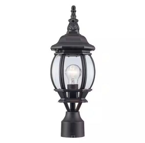 Bel Air Lighting Parsons 1-Light Rust Outdoor Lamp Post Light Fixture with Clear Glass - Lot 489