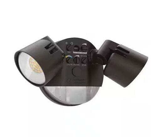 Lithonia Lighting Contractor Select HGX Dark Bronze Motion Activated Outdoor Integrated LED Flood Light with Photocell - Lot 668