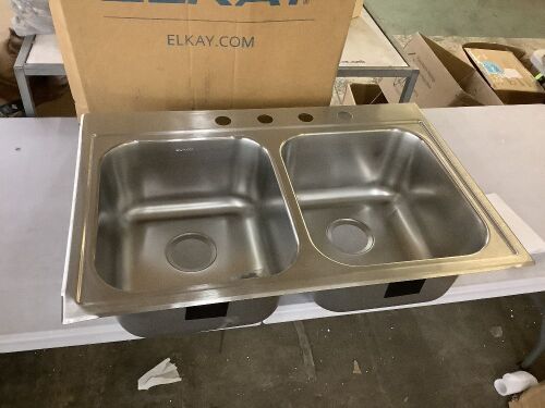 Elkay Parkway 33 in. Drop-in Single Bowl 20-Gauge Stainless Steel Kitchen Sink - Dented - Lot 760