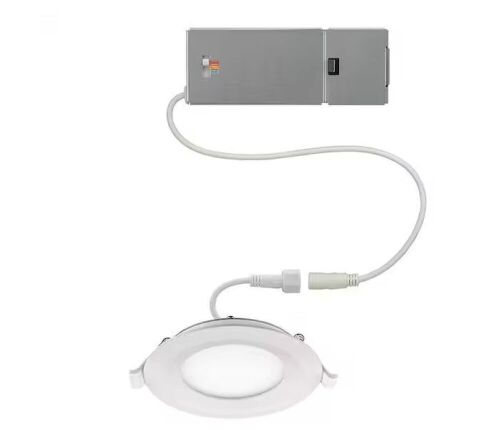 Lot of (17) Commercial Electric 4 in. Adjustable CCT Integrated LED Canless Recessed Light Trim 650 Lumens Kitchen Bathroom Remodel Wet Rated Dimmable - Lot 776
