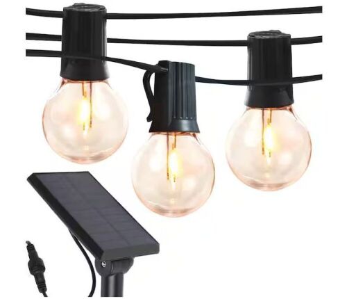 Lot of (3) Brightech Ambience Pro 12-Light 27 ft. Outdoor Solar 1W 3000k LED G45 Globe Bulb String-Light - Lot 777