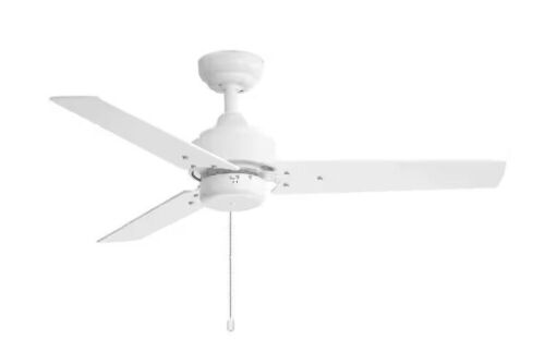 Breezary Sunil 42 in. Indoor 3-Speed White Ceiling Fan with Pull Chain, Downrod and 3 Reversible Blades - Lot 747