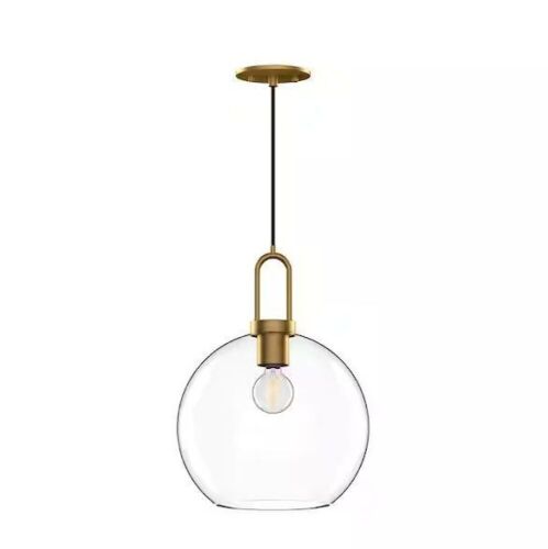 Lot of (2) ALORA MOOD Soji 10 in. 1 Light 60-Watt Aged Gold/Clear Glass Pendant Light - Lot 754