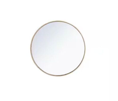 Medium Round Brass Modern Mirror, 28 in. - Lot 843
