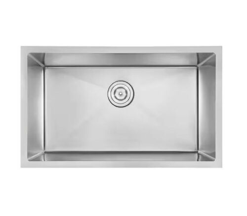 Attop Handmade Stainless Steel 32 in Single Bowl Scratch-Resistant Nano Undermount Kitchen Sink with Strainer - Lot 849