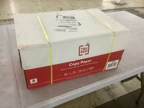 TruRed Copy Paper, 8.5" x 11", 20 lbs., 92 Brightness, 4000 Sheets - Lot 252