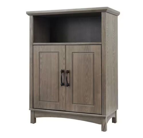 Teamson Home Russell 26 in. W x 34.2 in. H x 13 in. D Freestanding Floor Cabinet, Brown/Salt Oak - Lot 123