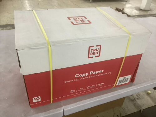 TruRed Copy Paper, 8.5" x 11", 20 lbs., 92 Brightness, 5000 Sheets - Lot 254