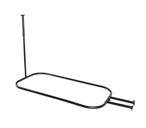 Utopia Alley Big Hoop Shower Rod 54 in. Aluminum Hoop Fixed Shower Rod in Black  - Lot 138