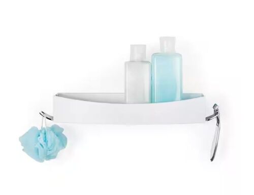Lot of (4) Better Living Clever Flip Shower Shelf in White - Lot 215