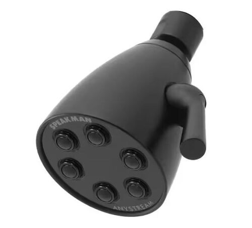 Lot of (2) Speakman 3-Spray Patterns with 2.5 GPM 2.75 in. Wall Mount Fixed Showerhead in Matte Black - Lot 303