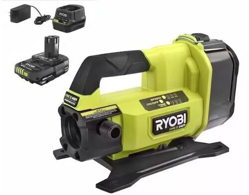 RYOBI ONE+ HP 18V 1/4 hp Cordless Battery Powered Transfer Pump with 2.0 Ah Battery and Charger - Lot 428