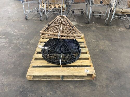 Lot of (2) 3-Piece Patio Woven Rope Acapulco Bistro Set - 1 Table No Glass, Only 1 Leg Total - Lot 317