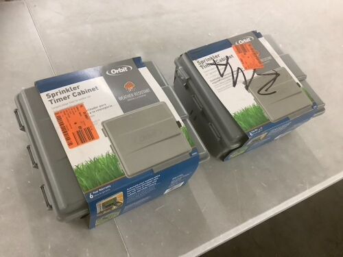 Lot of (2) Orbit Outdoor Sprinkler Timer Box - 1 Broken Hinge - Lot 968