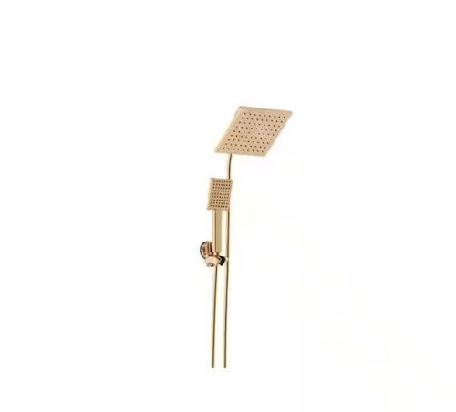 Glacier Bay Modern 1-Spray 7.9 in. Dual Tub Wall Mount Fixed and Handheld Shower Heads 1.8 GPM in Matte Gold - Lot 967