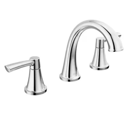 Delta Casara 8 in. Widespread Double Handle Bathroom Faucet in Polished Chrome - Lot 977