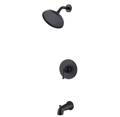 Glacier Bay Oswell Single Handle 1-Spray Tub and Shower Faucet 1.8 GPM in Matte Black  - Lot 997