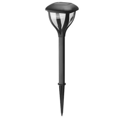 Hampton Bay Tallulah Falls Black Integrated LED Weather Resistant Outdoor Solar Path Light, 4-Pack - Lot 1097